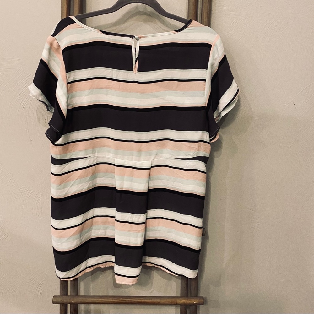 Torrid Multi Stripe Georgette Flutter Sleeve Top - image 8